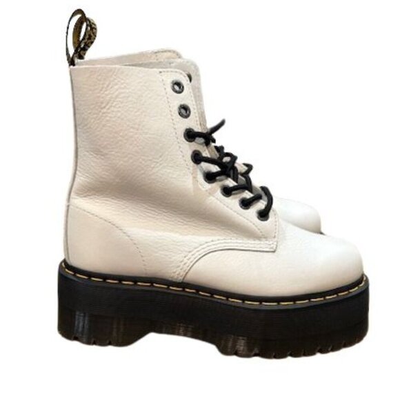 Dr. Martens 1460 Max Leather Platform Boots in Optical White – Size 9 – NEW! - Picture 1 of 11